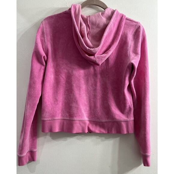 Lilly Pulitzer Pink Hoodie‎ Velour Hoodie Sweatshirt Full Zip Size Small EUC - Picture 3 of 9